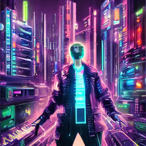 Prompt: cyberpunk style cybergod