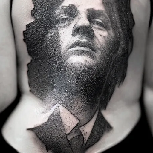 Image similar to double - exposure effect of davids statue face blended with the most beautiful mountains, in the style of dan mountford, amazing detail, black and white, tattoo sketch