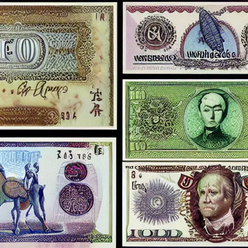 Image similar to various currency depicting moths