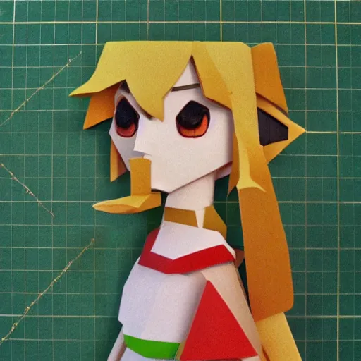 Image similar to a paper model of linkle, paper modeling art.