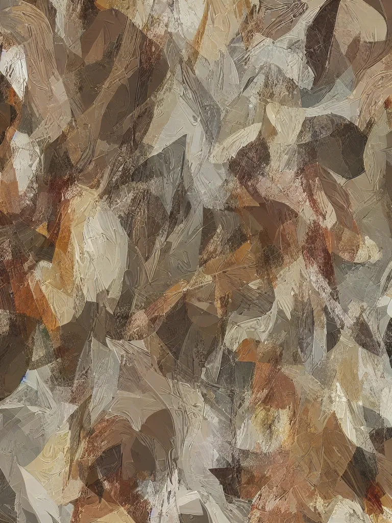 Image similar to abstract deco art of chaotic and detailed painted textures in an aesthetically pleasing natural earthy tones,