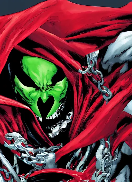 Image similar to Spawn from DC comics by Todd McFarlane, 4k, hyper detailed, trending on artstation