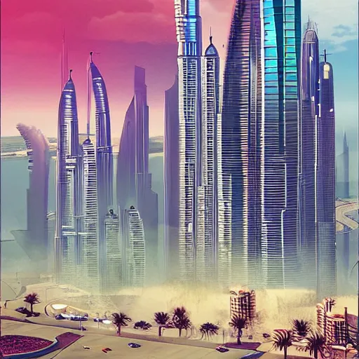 Image similar to gta : dubai, by bogna gawronska