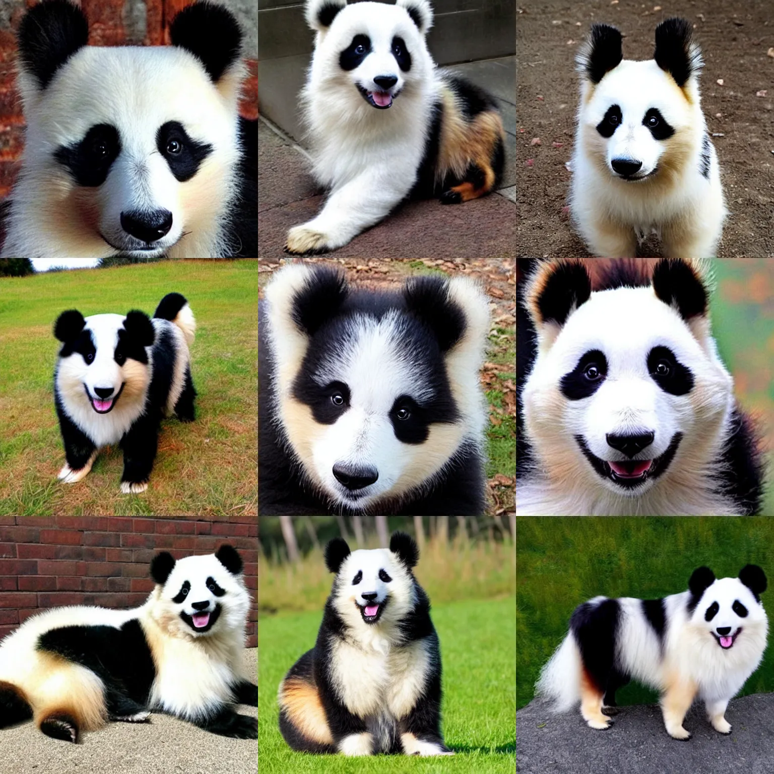 Prompt: a photo of a mix between a panda and a sheltie