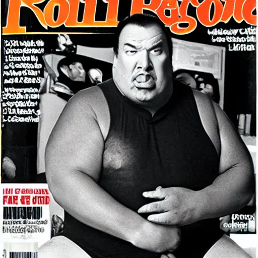 Prompt: fat steven seagal throwing up in a toilet, studio lighting, rolling stone magazine cover, black and white