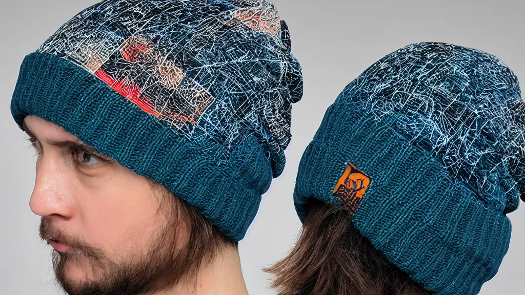 Image similar to cringecore scholastic irregular polygon beanie