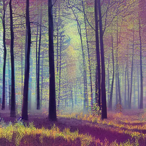 Image similar to forest in the morning light, intricate digiital illustration