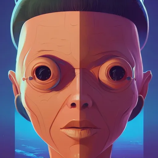 Image similar to face icon stylized minimalist alien 1 9 7 9, loftis, cory behance hd by jesper ejsing, by rhads, makoto shinkai and lois van baarle, ilya kuvshinov, rossdraws global illumination