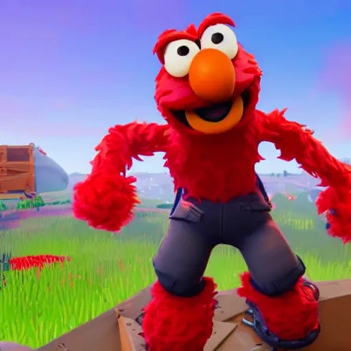 Image similar to elmo in fortnite