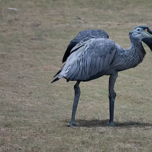 Prompt: a giant shoebill