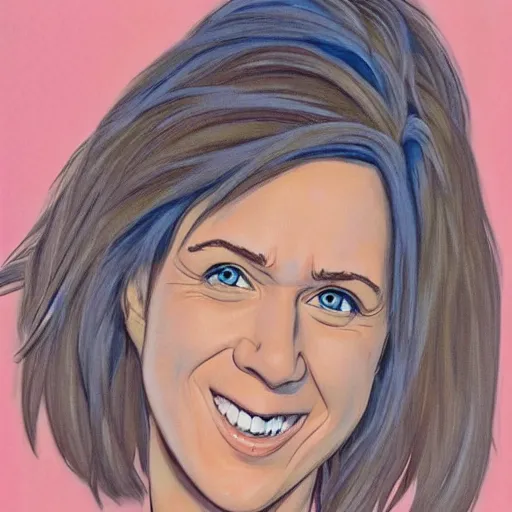 Image similar to Painting of Kristen Wiig, official, detailed, character dragonball, award winning artwork, Akira Toriyama