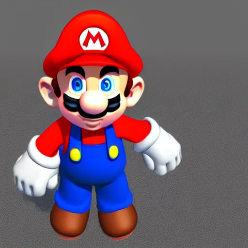 Prompt: low poly mario