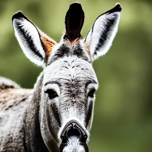 Image similar to close up photo of a donkey, drinking water from a lake in tasmania, bokeh, 4 k award winning nature photography