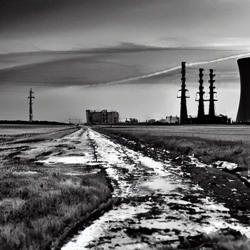 Prompt: !dream a beautiful photo of a nuclear meltdown, landscape