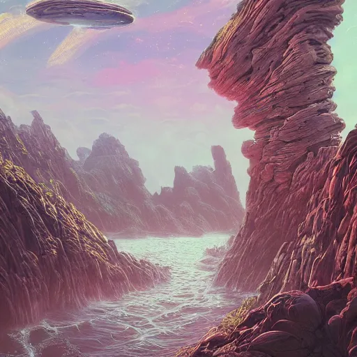 Prompt: Alena Aenami, scifi landscape, hyperrealistic surrealism, award winning masterpiece with incredible details, epic stunning, infinity pool, a surreal vaporwave liminal space, highly detailed, trending on ArtStation, artgerm and greg rutkowski and alphonse mucha, daily deviation, IAMAG, broken giant marble head statue ruins, golden hour