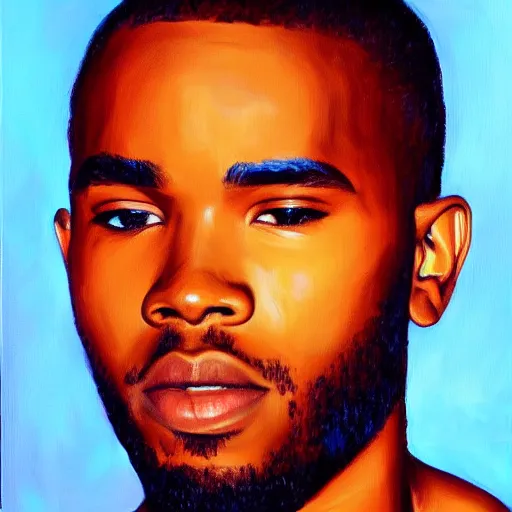 Prompt: frank ocean, oil painting, portrait