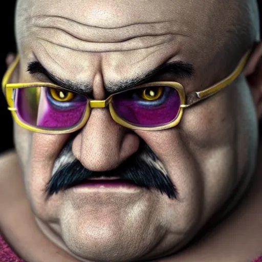Prompt: stunning award winning hyperrealistic hdr 8 k highly detailed portrait photo of wario as a real human