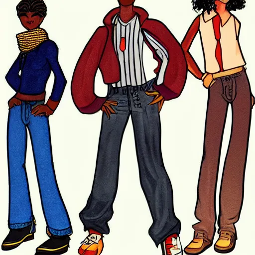 Image similar to 9 0 s character concept art, cool clothes