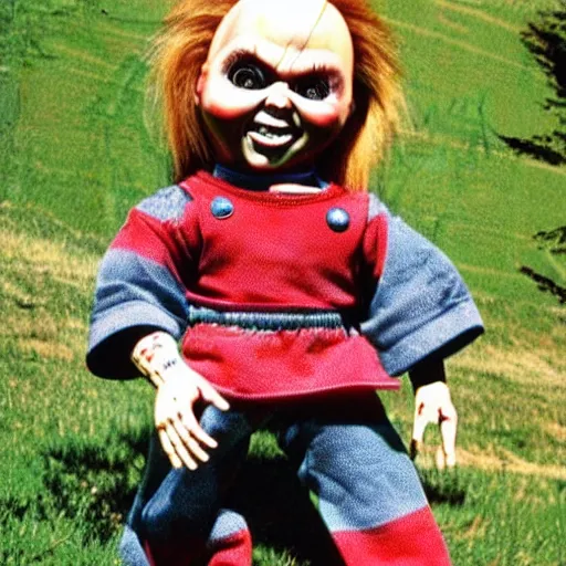 Image similar to Chucky the killer doll on sale at a garage sale vintage creepy