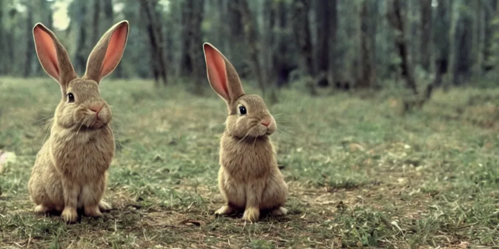 Image similar to a rabbit in the movie moonrise kingdom, screenshot