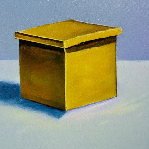 Prompt: a painting of golden box