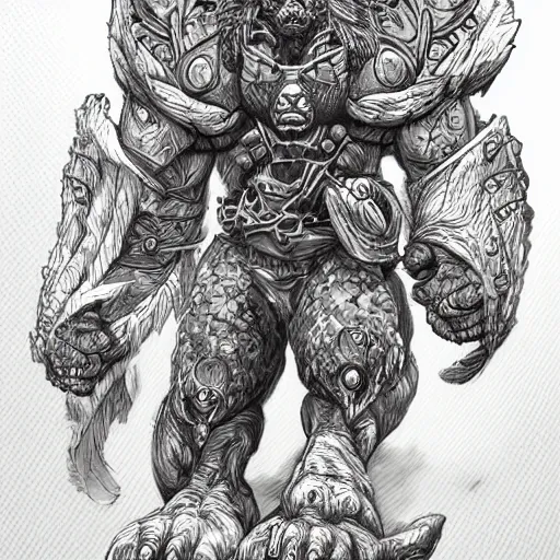 Image similar to bear mutant, scare, highly detailed face, full body, fantasy art, monster art, style of masami kurumada, illustration, epic, fantasy, intricate, hyper detailed, artstation, concept art, smooth, sharp focus, ray tracing