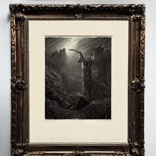 Prompt: Among Us Videogame Impostor, Gustave Dore lithography