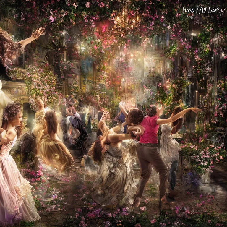 Prompt: a beautiful highly detailed picture about dream like you've gotta dance like there's nobody watching, love like you'll never be hurt, sing like there's nobody listening, and live like it's heaven on earth, 8 k resolution, hdr