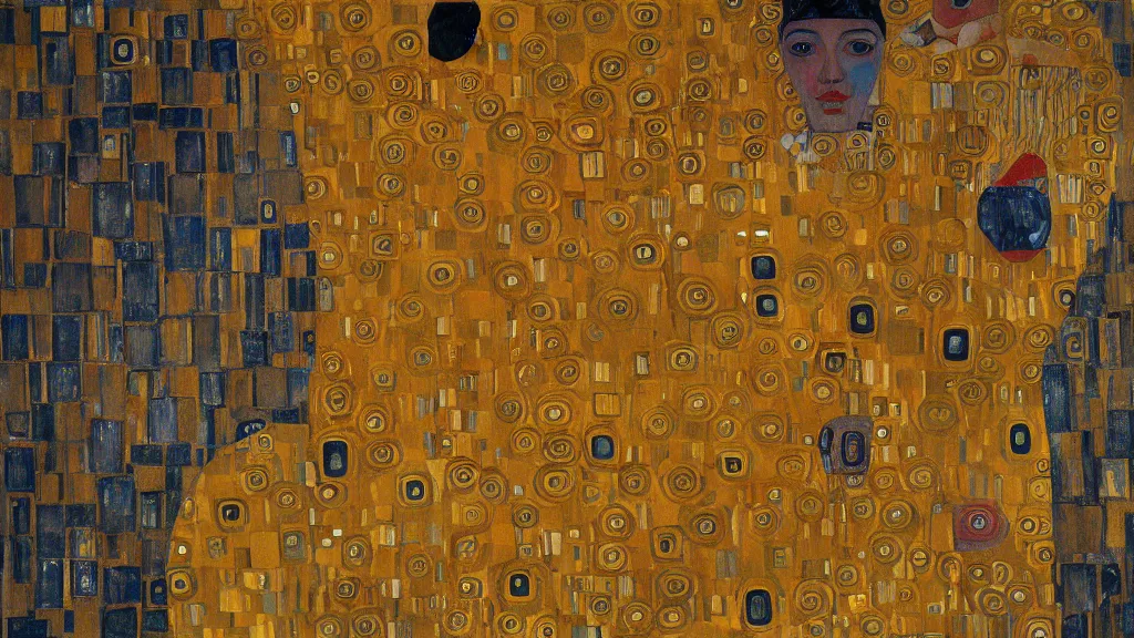 Image similar to abstract art painting, lines, forms, shapes, in style of gustav klimt, 4 k, high resolution details,