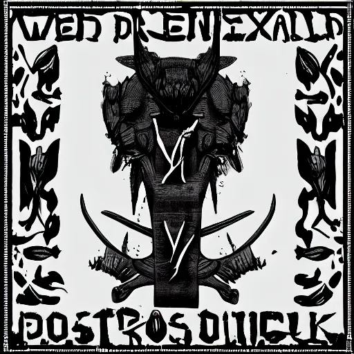 Prompt: ❌🤘, weirdcore folk album cover artstation behance hd unsplash contest winner