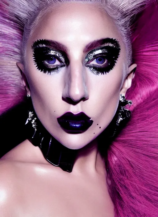 Image similar to lady gaga photoshoot by nick knight editorial studio lighting 4k makeup by Pat McGrath