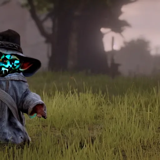 Prompt: baby yoda in red dead redemption 2