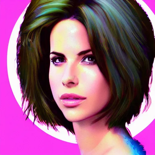 Image similar to a highly detailed and realistic concept art of Kelly Monaco in a vaporwave artwork composition, Windows98 logo, 8k, intricate, pastel colors