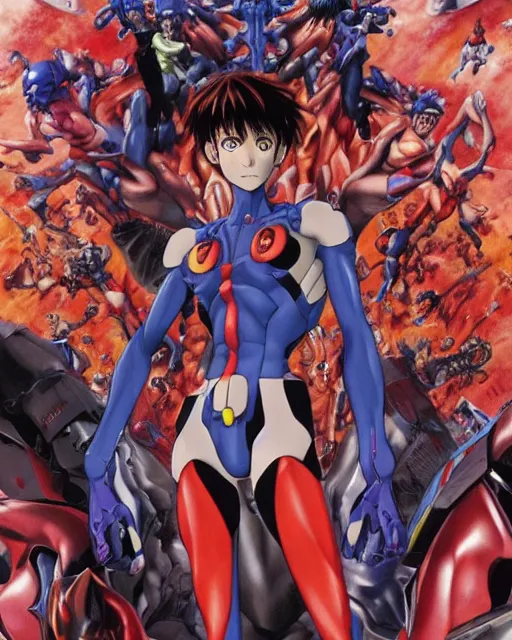 Image similar to evangelion by glenn fabry, 4 k, hyper detailed