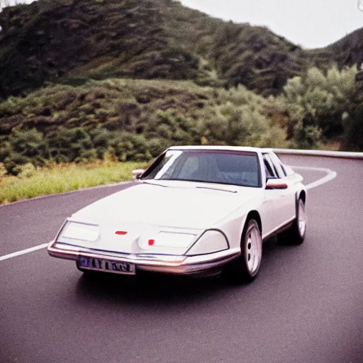 Prompt: Jeff Goldblum driving sports car, cinestill, 800t, 35mm, full-HD