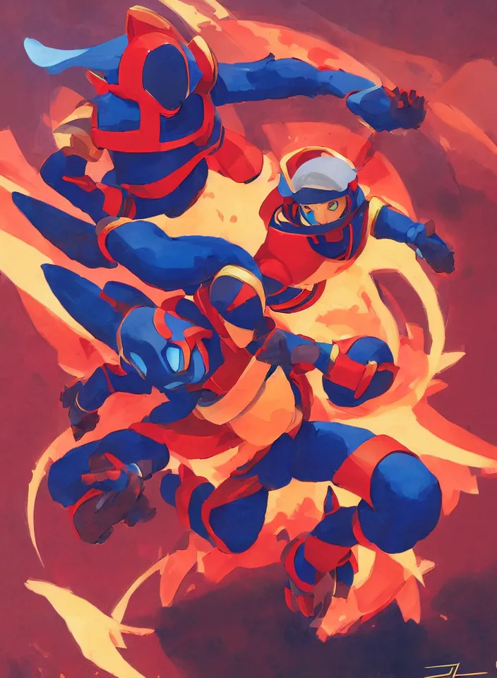 Prompt: orientalist painting of a ninja megaman x zero, in the style of syd mead, jeremy cowart, by greg rutkowski, by greg tocchini, by james gilleard, by joe fenton