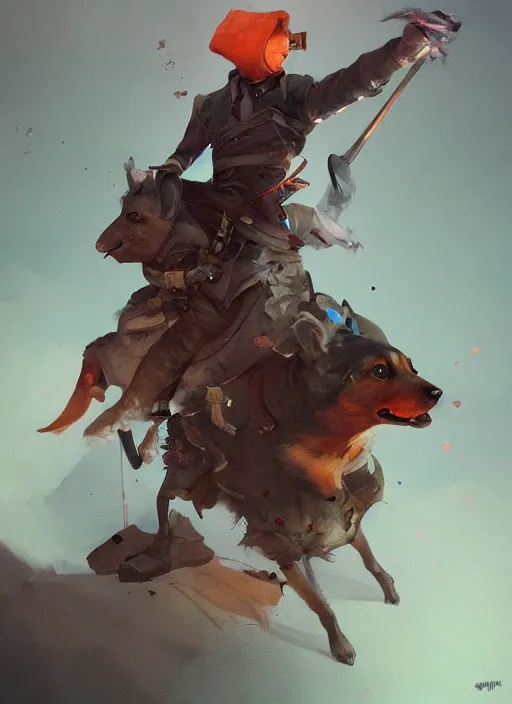 Prompt: beautiful fantasy painting of corgi assassin king in battle, by Sergey Kolesov, Martine Johanna, Jake Parker. Trending on Artstation, 8k, masterpiece, graffiti paint, dishonored, fine detail, full of color, intricate detail