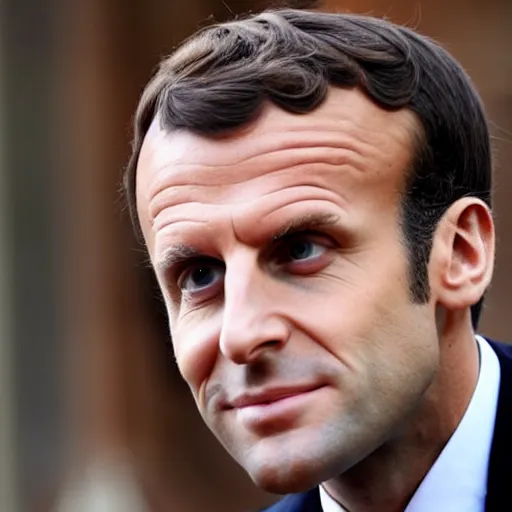 Image similar to Emmanuel Macron working at the reptilian clone factory, yellow eyes, paparazzi, hidden camera, wide angle