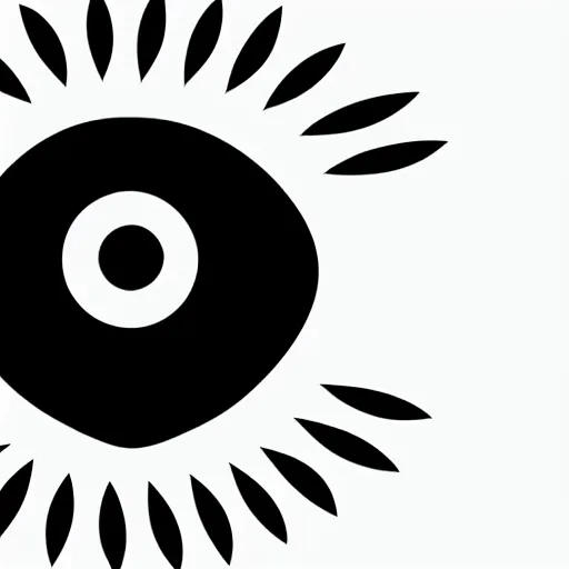 Image similar to owl eye logo, all seeing eye, minimalist, curved, vector art