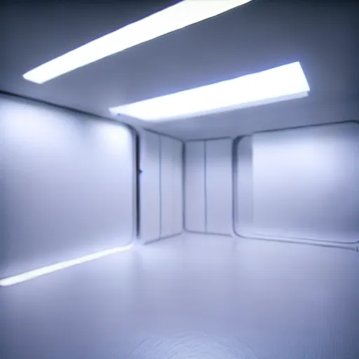 Image similar to a white room twelve by ten by eight, proportionally perfect, geometrically perfect, clean and empty, sci fi spaceship futuristic paneling unreal engine, general studio lighting, 8 k,