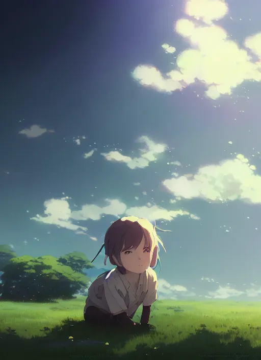 Image similar to portrait of a potato, cloudy sky background lush landscape illustration concept art anime key visual trending pixiv fanbox by wlop and greg rutkowski and makoto shinkai and studio ghibli