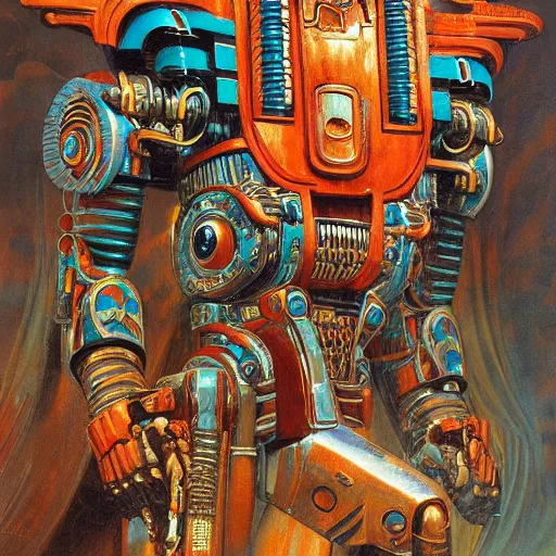 Image similar to elaborate mayan art deco mecha by j. c. leyendecker, bosch, and beksinski