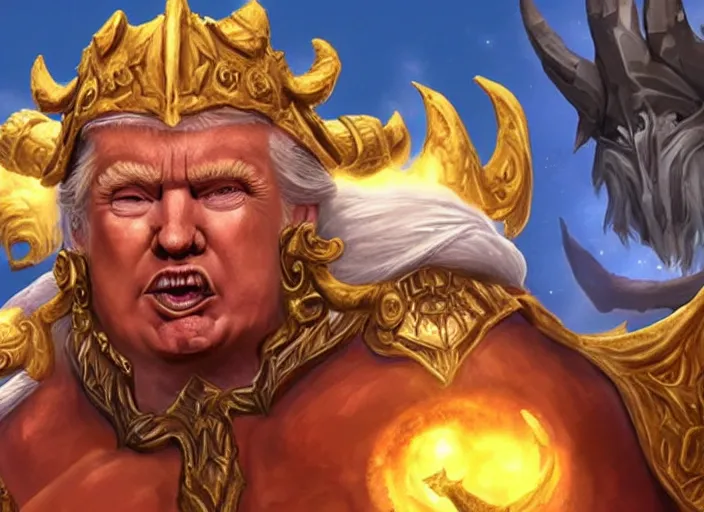 Prompt: donald trump as old god in world of warcraft