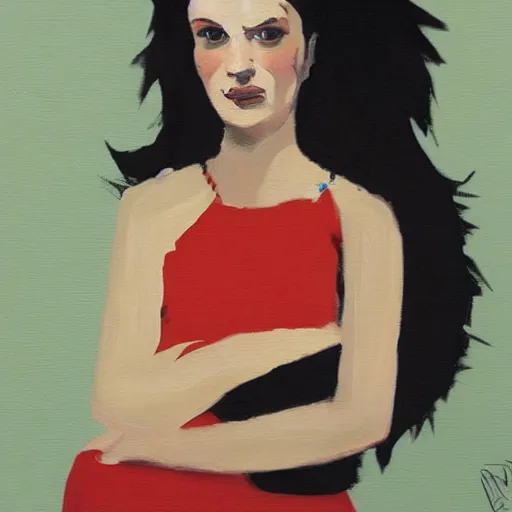 Image similar to hedgehog lady in the style of michael carson