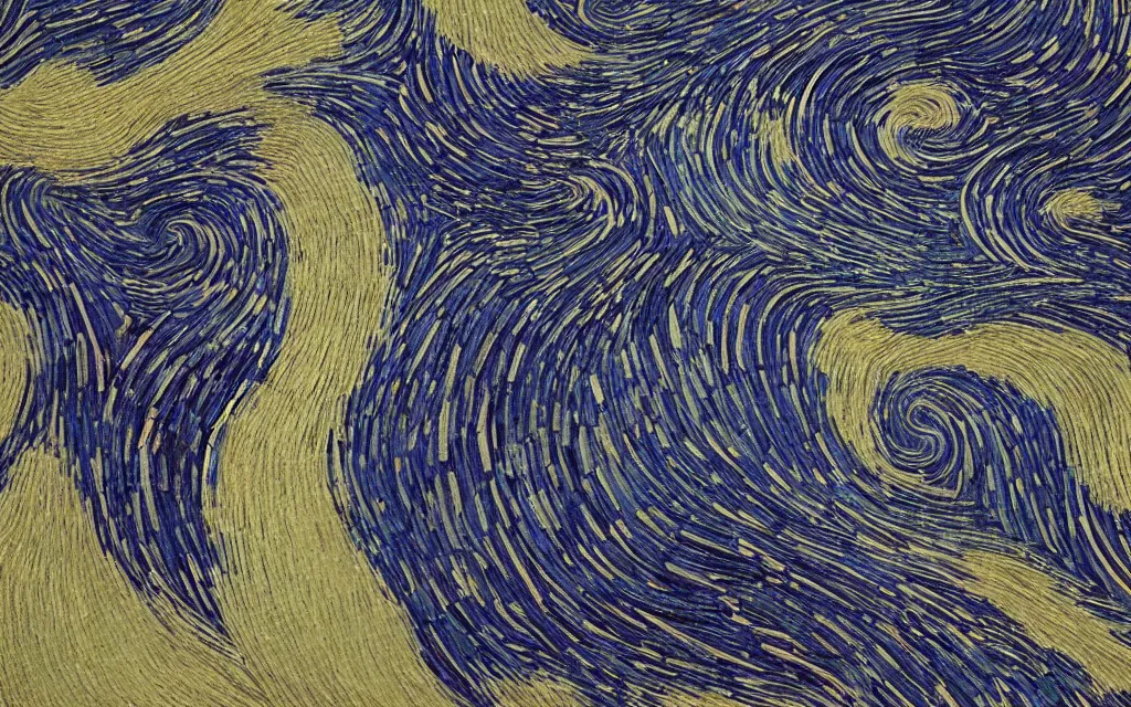 Image similar to rainy streets of kyoto, fractal waves. japanese embroidery. retro minimalist art by jean giraud and van gogh.