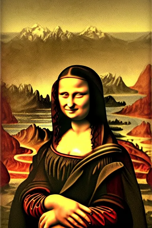 Image similar to Satan as the Mona Lisa