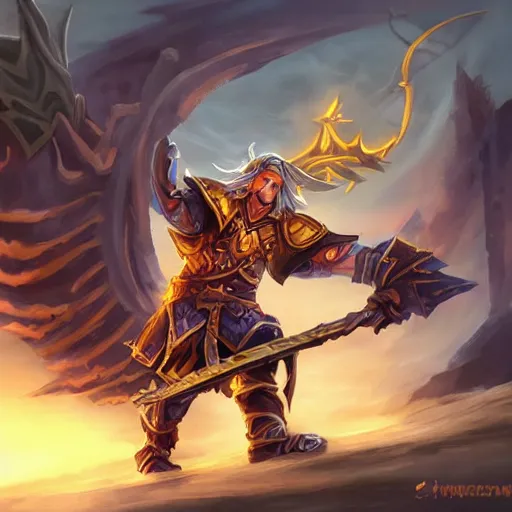 Image similar to a giant golden sword, a broad blade sword weapon, hearthstone art style, epic fantasy style art, fantasy epic digital art, epic fantasy card game art