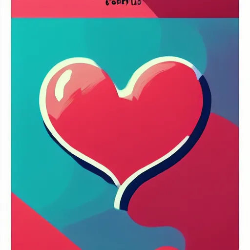 Image similar to a stylized minimalist heart icon by cory loftis, by jesper ejsing, by rhads, by makoto shinkai and lois van baarle and ilya kuvshinov and rossdraws, behance, global illumination