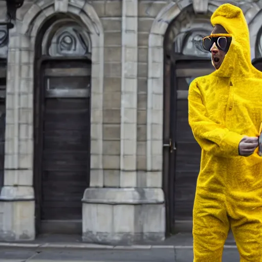 Image similar to man wearing bannana suit