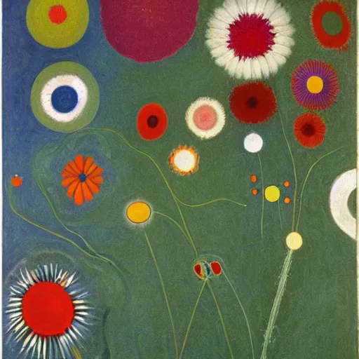 Prompt: wildflowers by Hilma af Klint, Kazimir Malevich